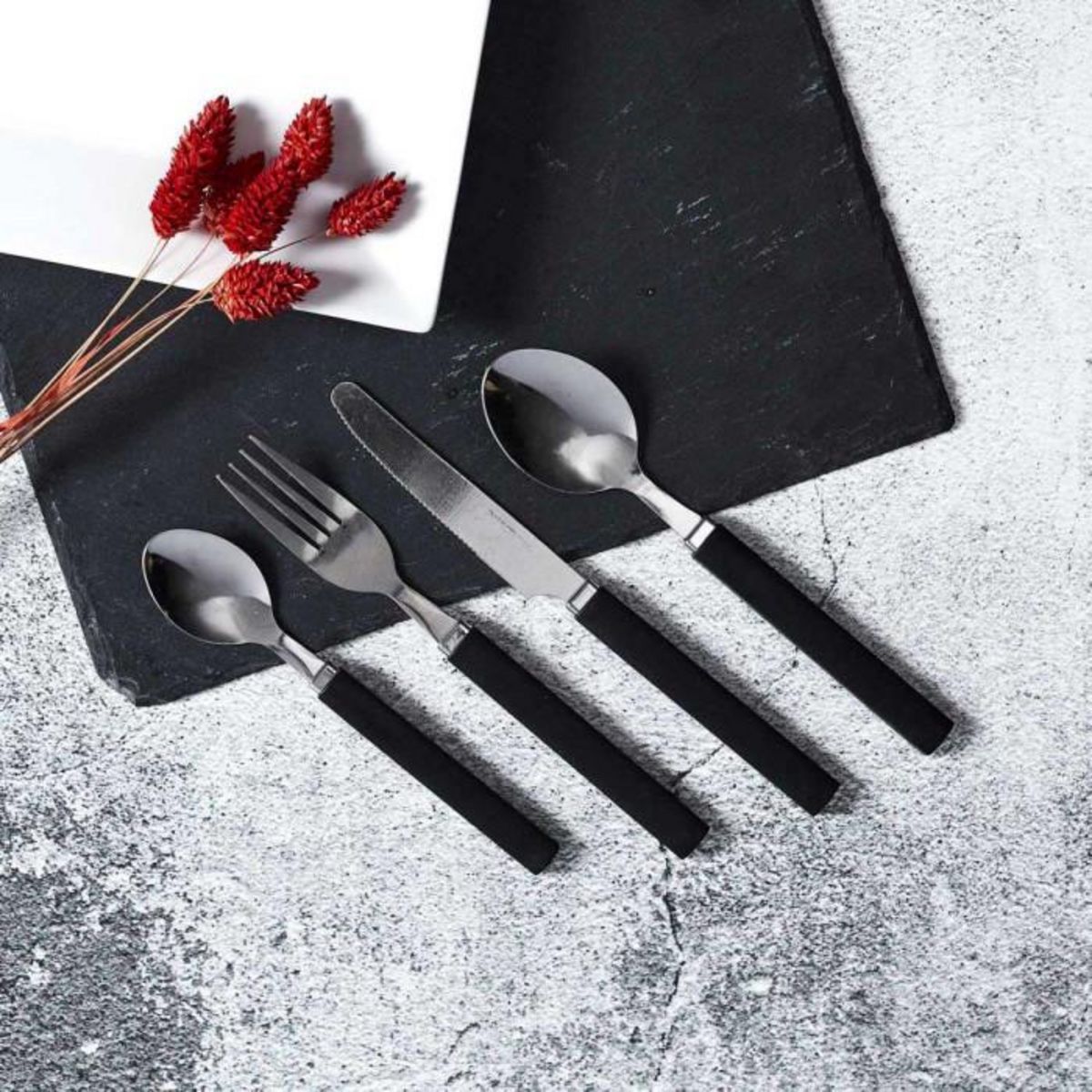 Paris Prix Ménagère 16 Pièces Avec Support  Essentiel  23cm Gris