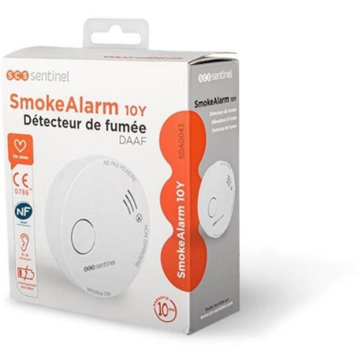SCS SENTINEL Détecteur de fumée - SCS SENTINEL - DAAF SmokeAlarm - Garantie 10 ans