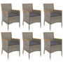 Voir la diapositive 3 : VIDAXL Ensemble a manger jardin et coussins 7 pcs gris rotin