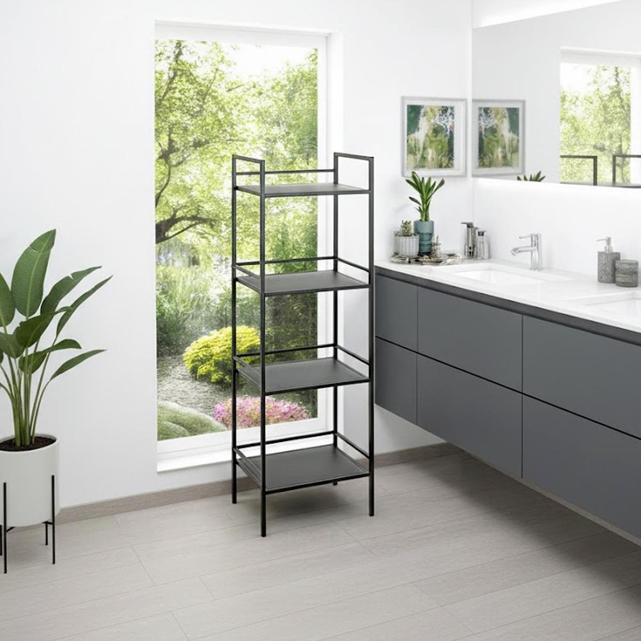 Voir la diapositive 4 : Paris Prix Étagère design 4 niveaux  annie  128cm noir