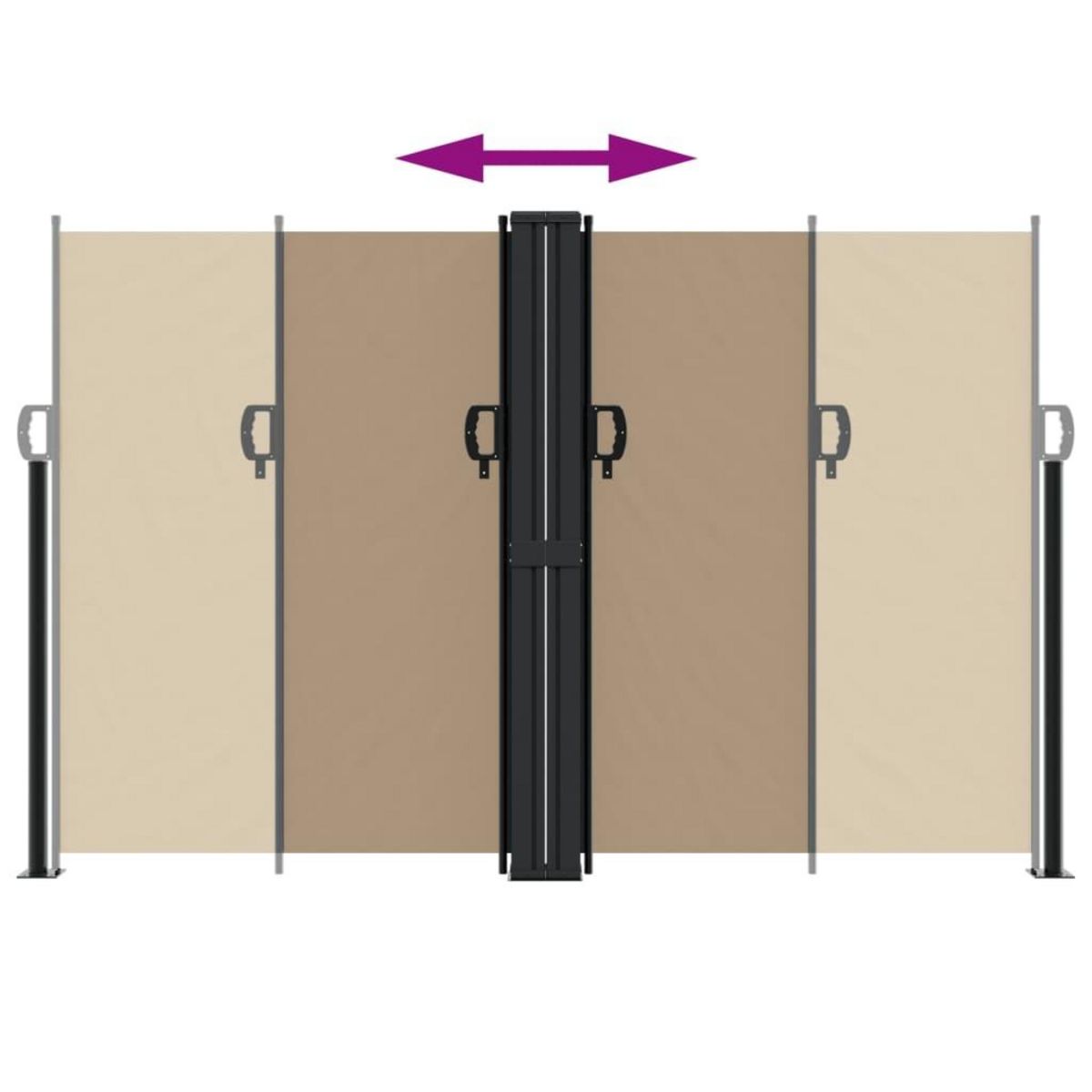 VIDAXL Auvent lateral retractable taupe 160x600 cm