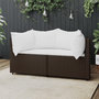 Voir la diapositive 1 : VIDAXL Canapes d'angle de jardin et coussins2pcs marron resine tressee