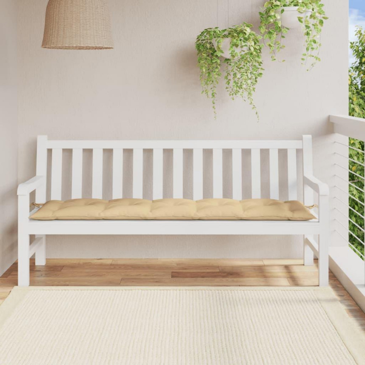VIDAXL Coussin de banc de jardin beige melange 180x50x7 cm tissu