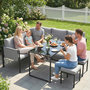 Voir la diapositive 6 : OUTSUNNY Salon de jardin d'angle design 7 places avec table à manger 2 repose-pieds