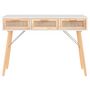 Voir la diapositive 3 : VIDAXL Table console Blanc 105x30x75 cm Bois massif pin /rotin naturel