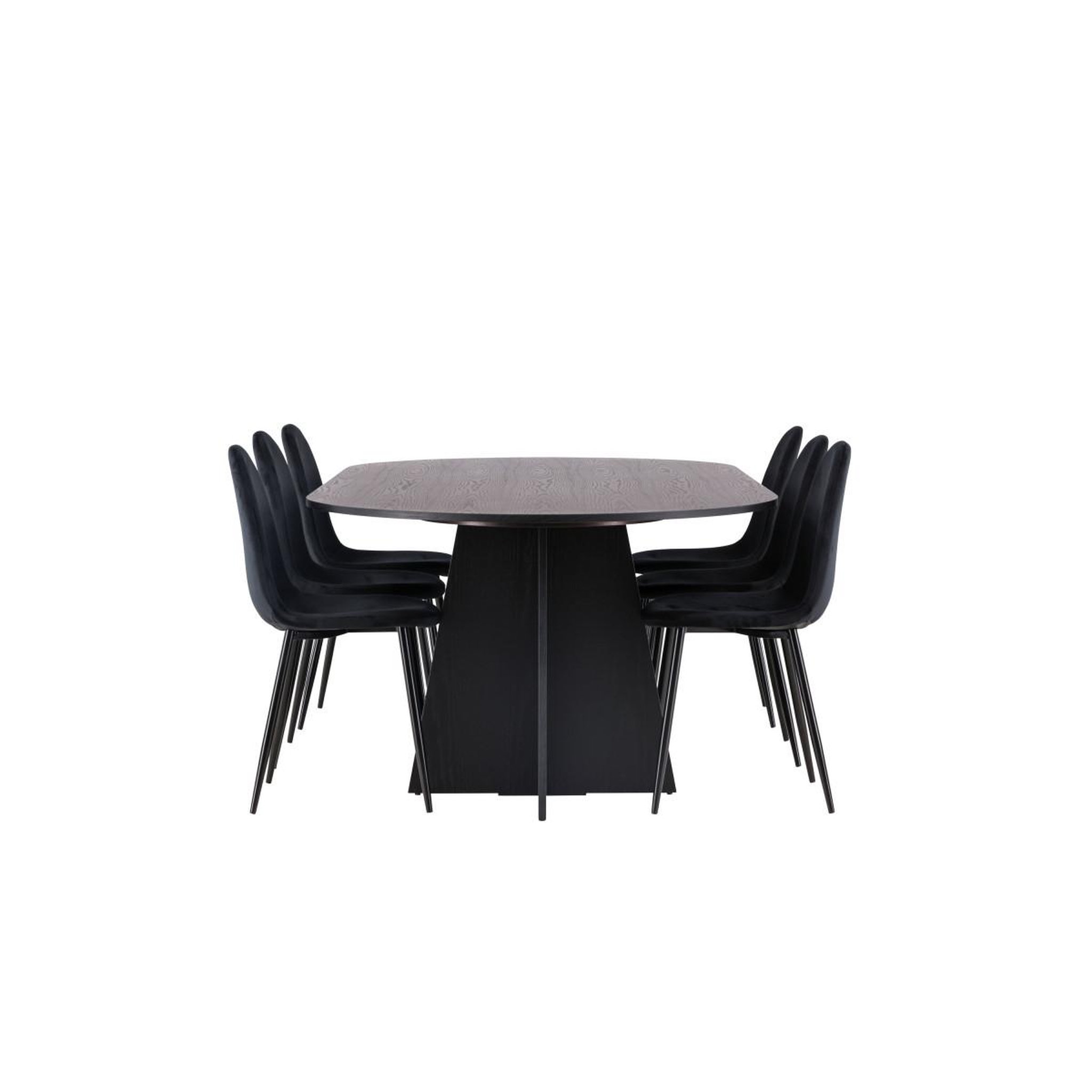 Voir la diapositive 5 : Paris Prix Ensemble table à manger & 6 chaises  bootcut & polar  230cm noir