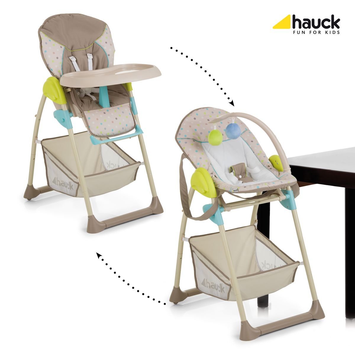 HAUCK Chaise Haute bébé 2 en 1 Sit'n Relax Multi Dots sand