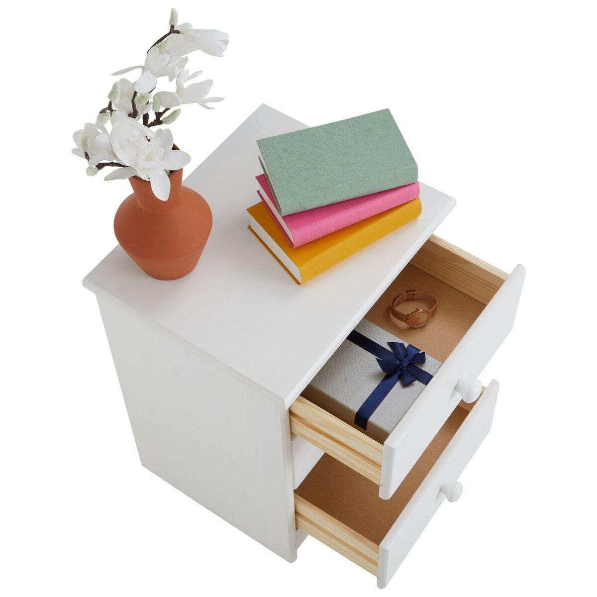 IDIMEX Table de chevet RONDO en pin massif