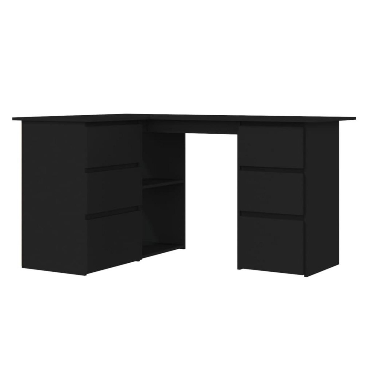 VIDAXL Bureau d'angle Noir 145x100x76 cm Bois d'ingenierie