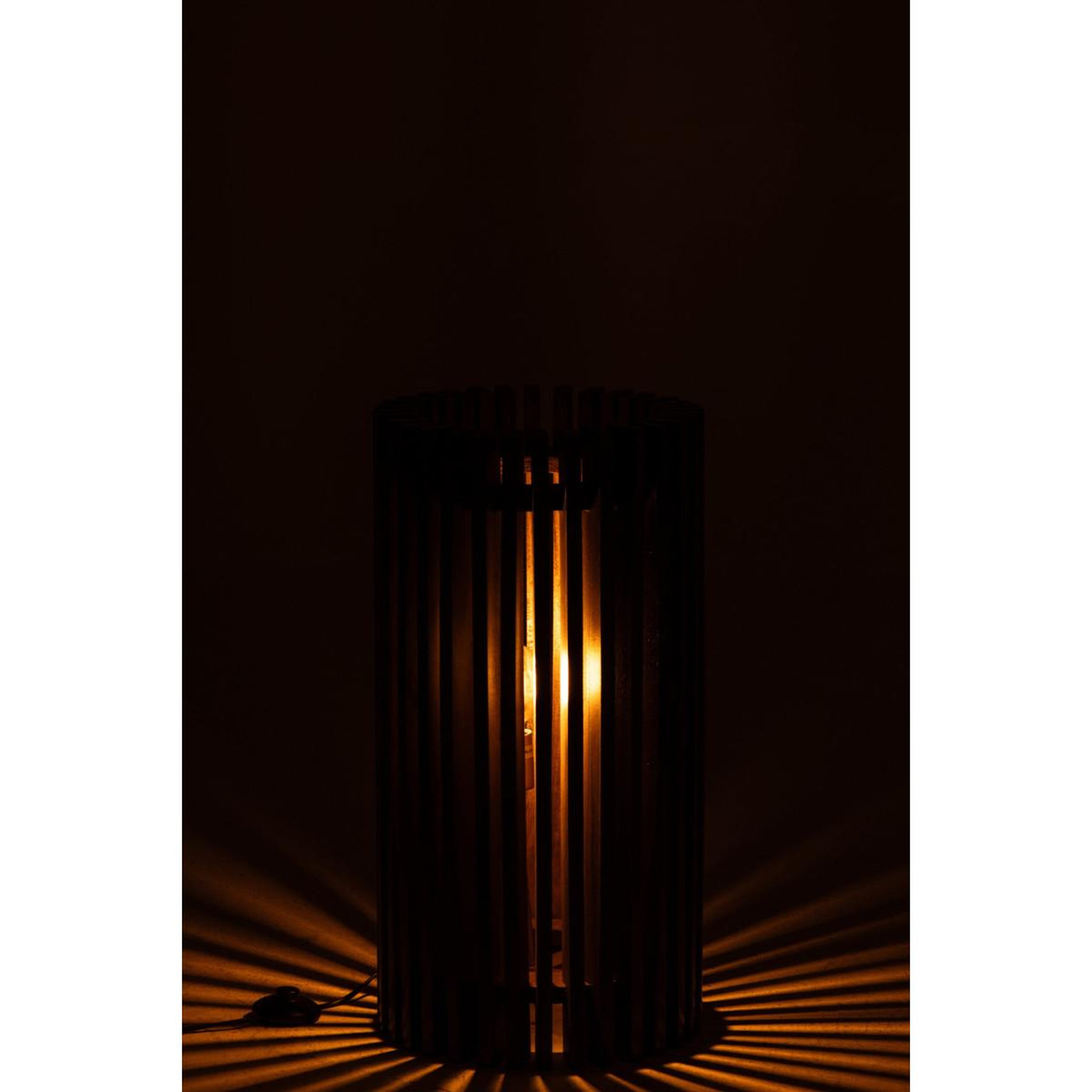 Voir la diapositive 6 : J-LINE Lampe à poser en bois  linea  62cm marron foncé