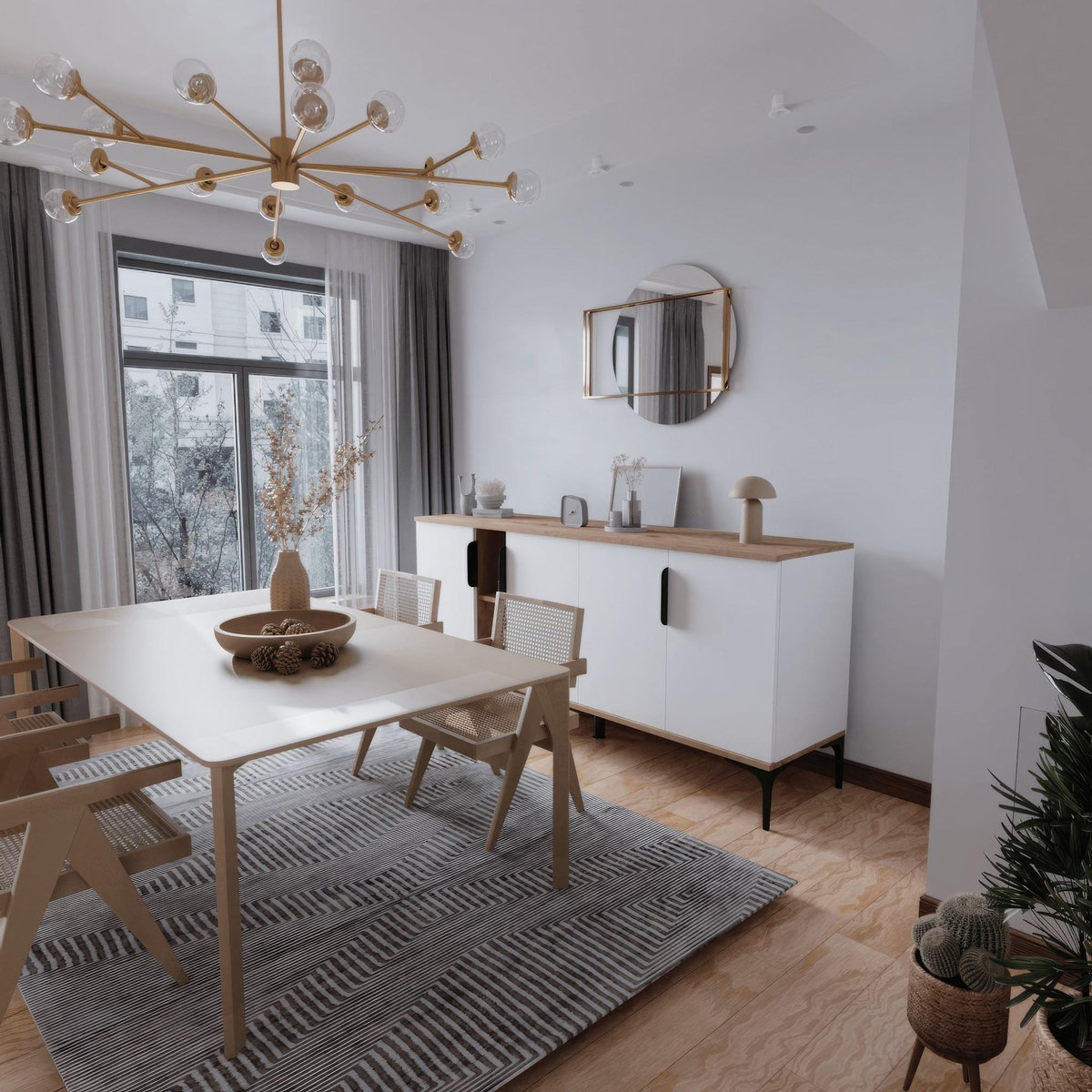 Habitat et Jardin Buffet en bois  Tarz  - 180 x 40 x 79 cm - Blanc