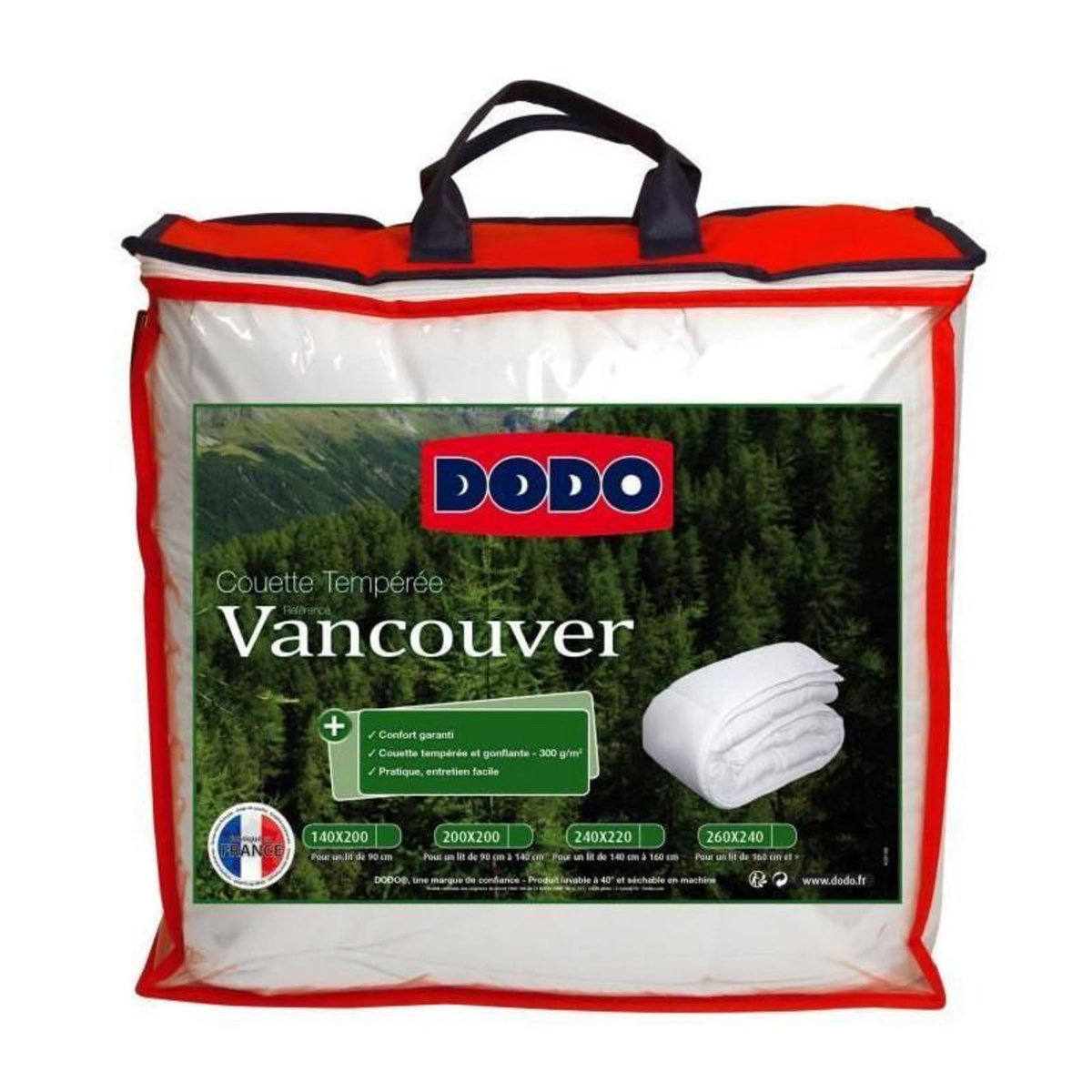 DODO DODO Couette temperee Vancouver - 240 x 260 cm - Blanc