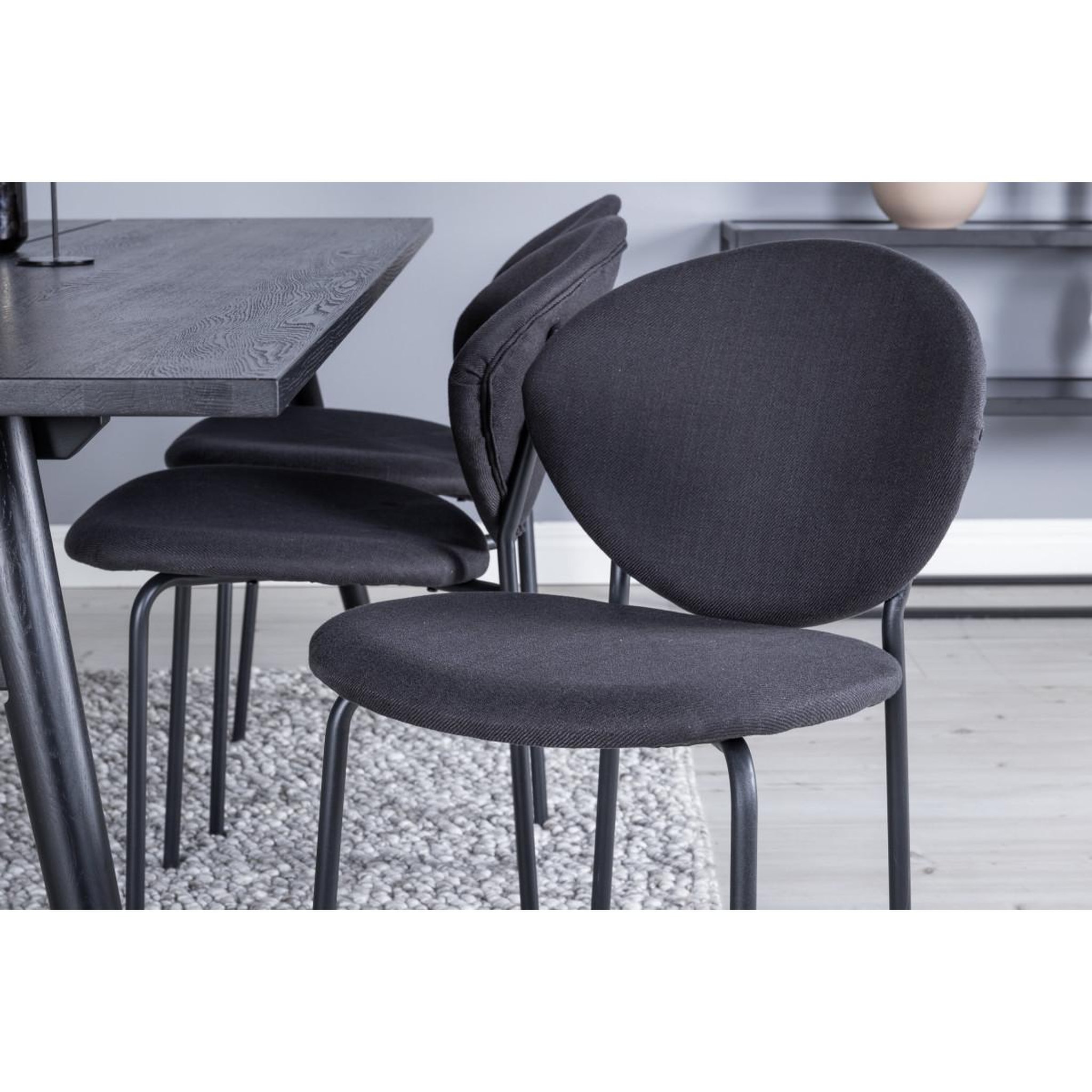Voir la diapositive 4 : Paris Prix Ensemble table à manger extensible & 6 chaises  sleek & vault  195-280cm noir