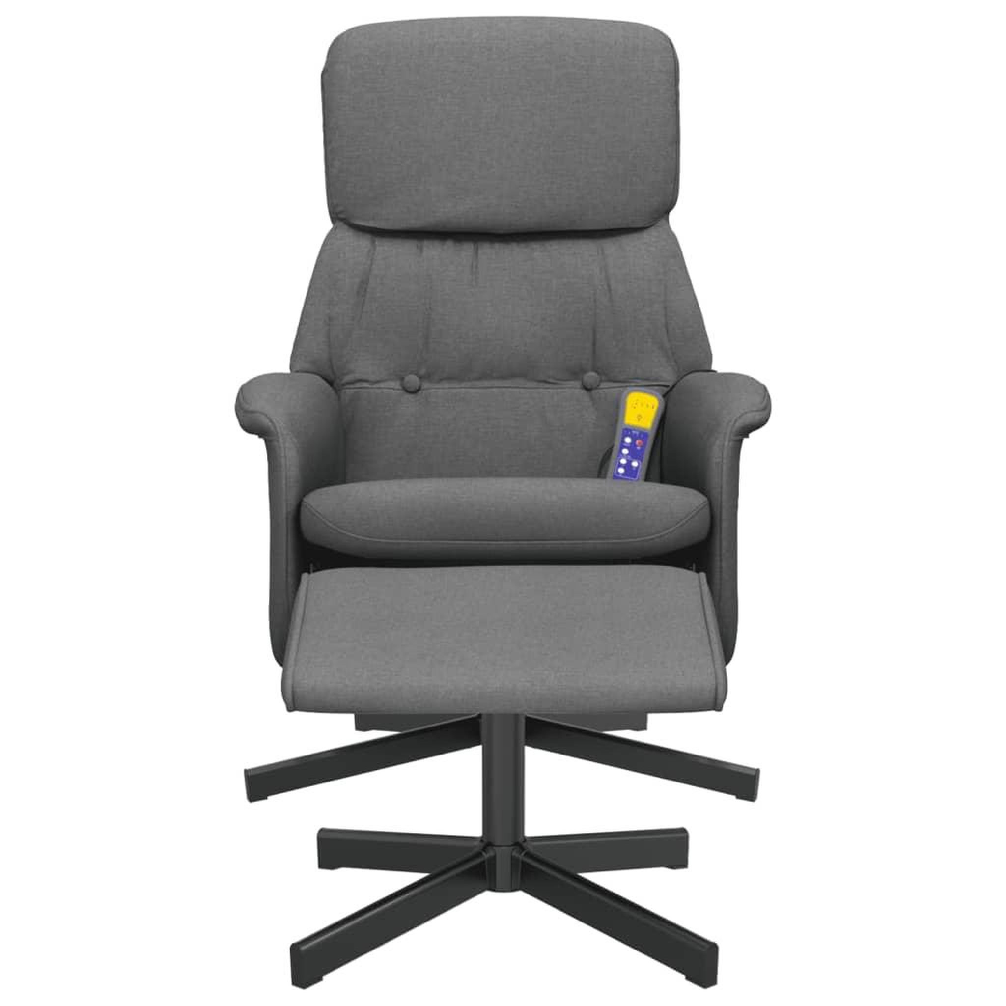 Voir la diapositive 4 : VIDAXL Fauteuil de massage inclinable et repose-pieds gris fonce tissu