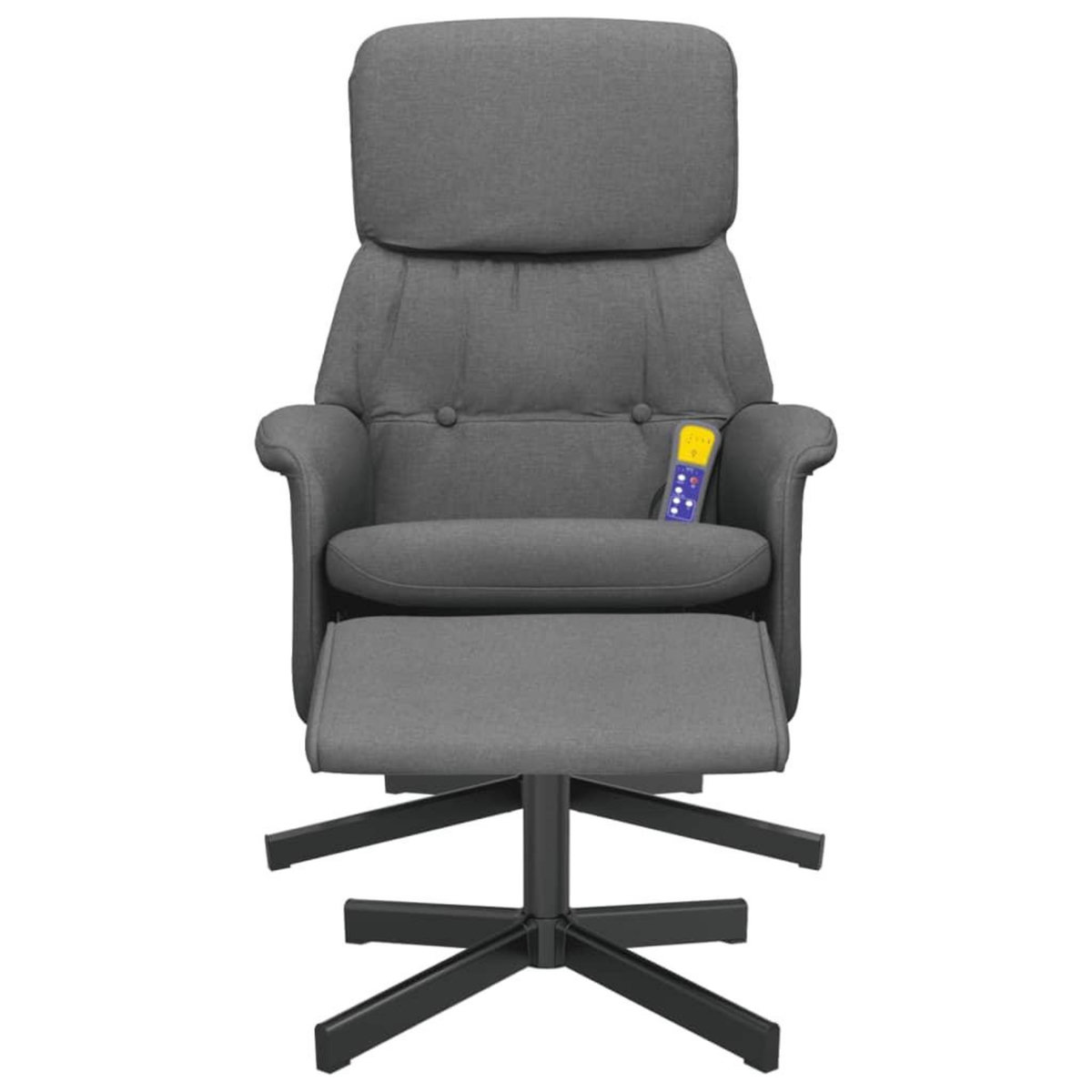 VIDAXL Fauteuil de massage inclinable et repose-pieds gris fonce tissu