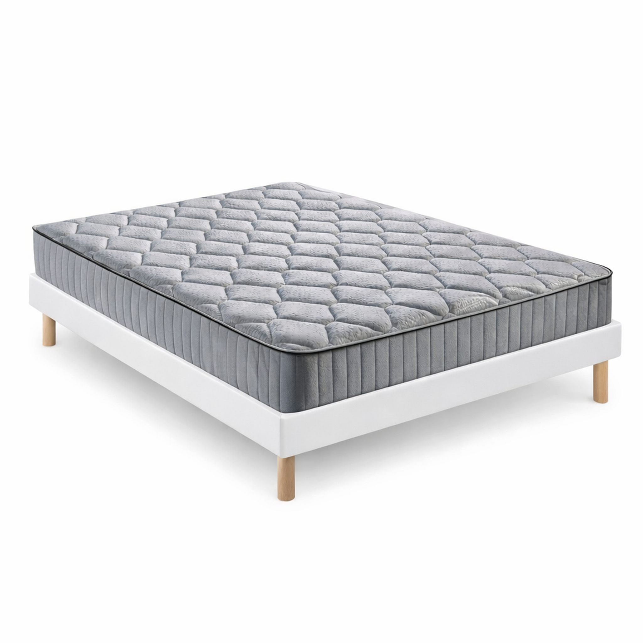 Voir la diapositive 2 : KING OF DREAMS Ensemble Sommier Tapissier et Matelas Latex Accueil Moelleux