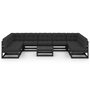 Voir la diapositive 3 : VIDAXL Salon de jardin 10 pcs avec coussins Noir Bois de pin massif