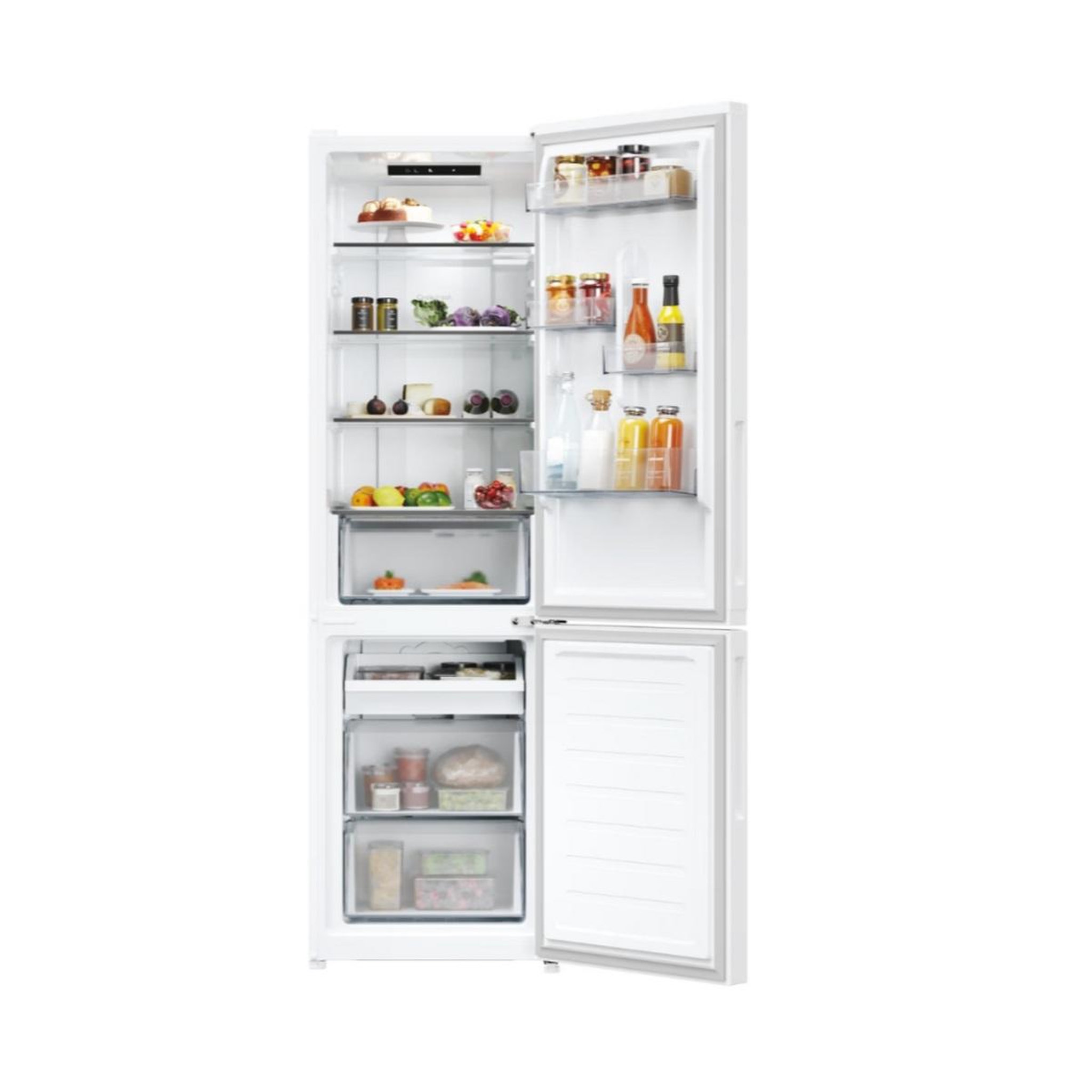Voir la diapositive 3 : Candy Réfrigérateur combiné 54.5cm 280l ventilé - cncq2t518ew