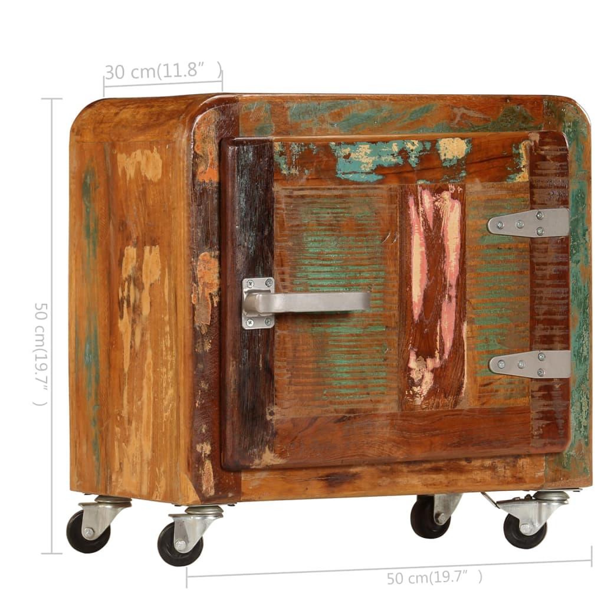 Voir la diapositive 6 : VIDAXL Table de chevet 50 x 30 x 50 cm bois de recuperation massif