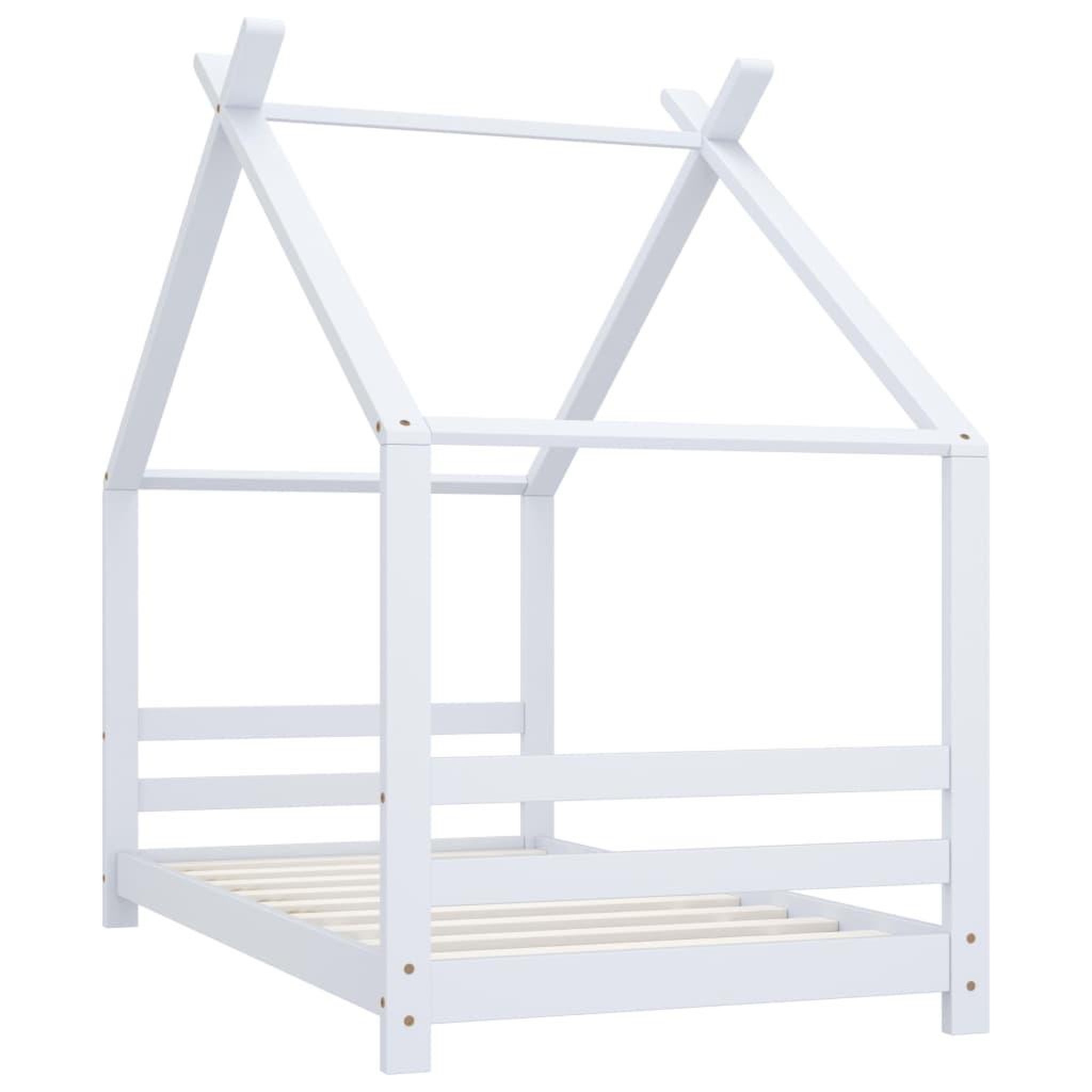 Voir la diapositive 2 : VIDAXL Cadre de lit d'enfant Blanc Bois de pin massif 80x160 cm