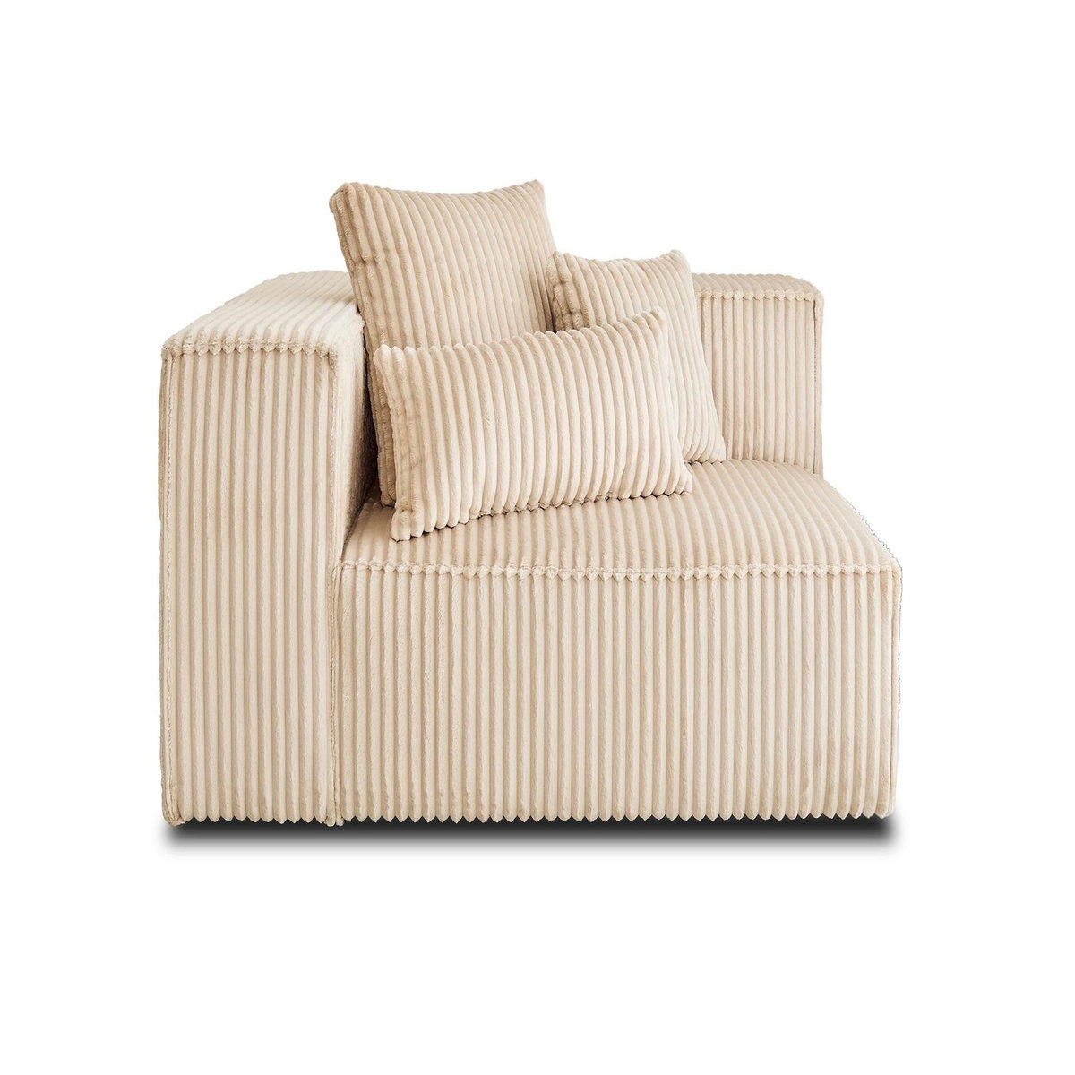 LISA DESIGN Colombine - module d'assise gauche - en velours côtelé grosses côtes