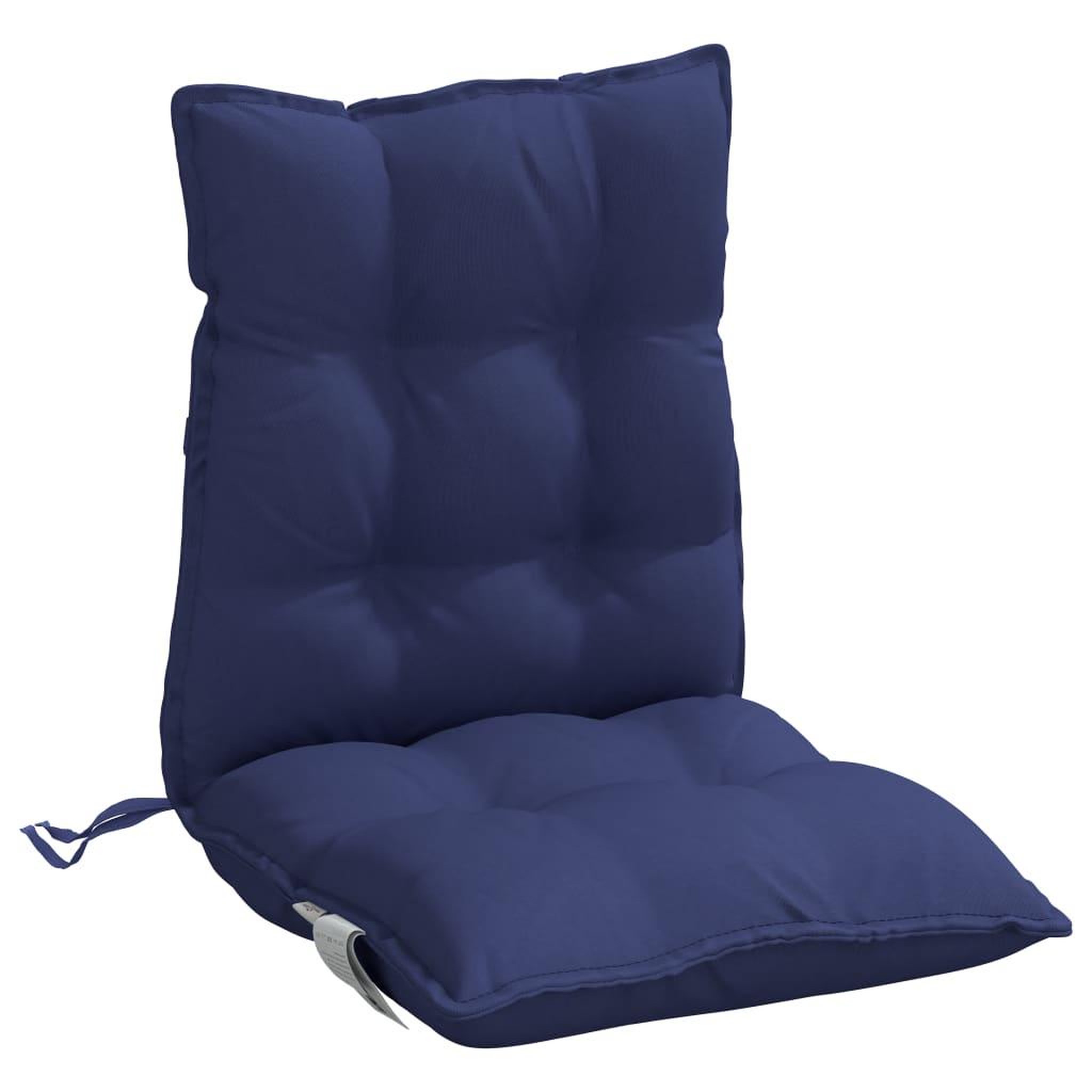 Voir la diapositive 5 : VIDAXL Coussins de chaise a dossier bas lot de 2 bleu marine