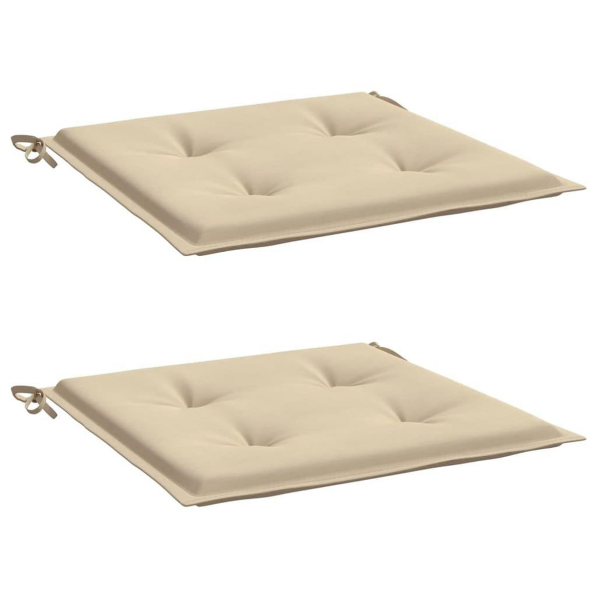 VIDAXL Coussins de chaise jardin lot de 2 beige 40x40x3cm tissu oxford