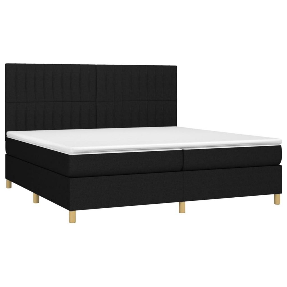 VIDAXL Sommier a lattes de lit et matelas et LED Noir 200x200 cm Tissu