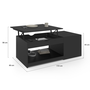 Voir la diapositive 4 : ID MARKET Table basse plateau relevable ELEA avec coffre bois noir