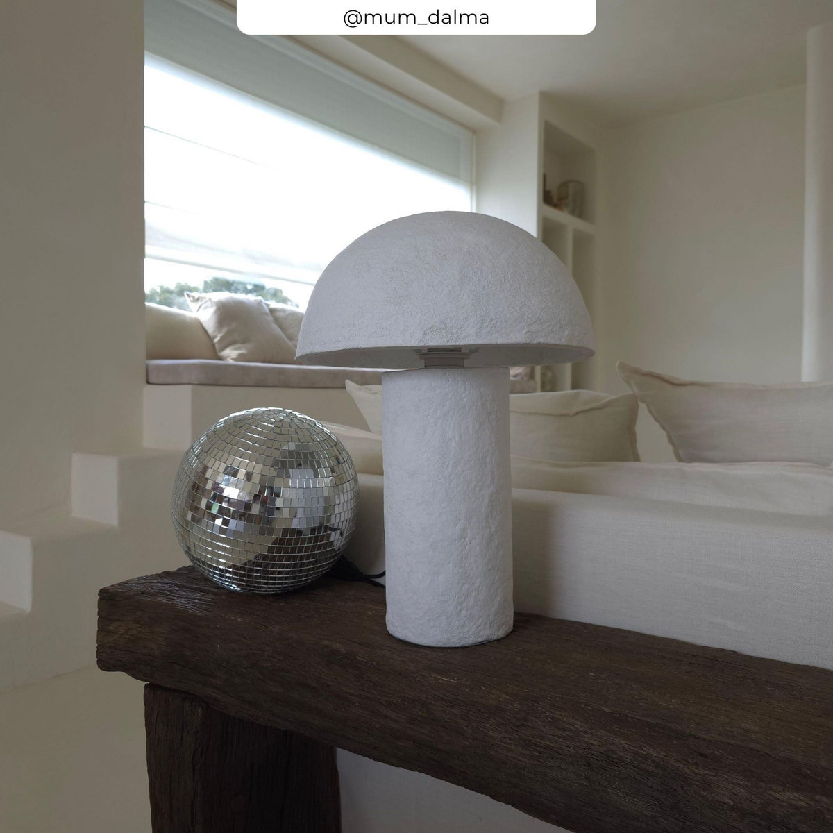 Rendez vous déco Lampe champignon en papier blanc-Poesia