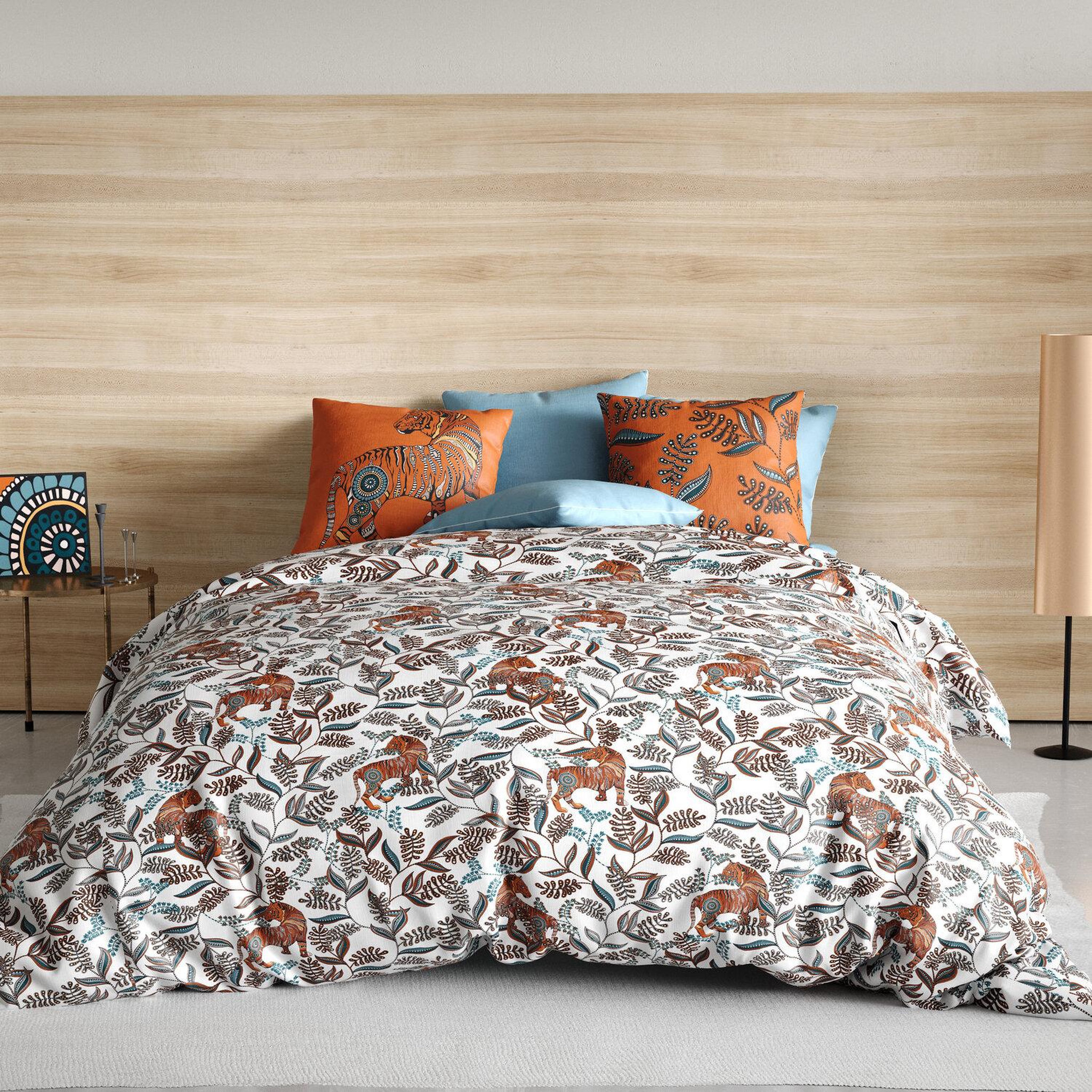Voir la diapositive 1 : Les Ateliers du Linge Parure housse de couette 100% coton 57fils-savane