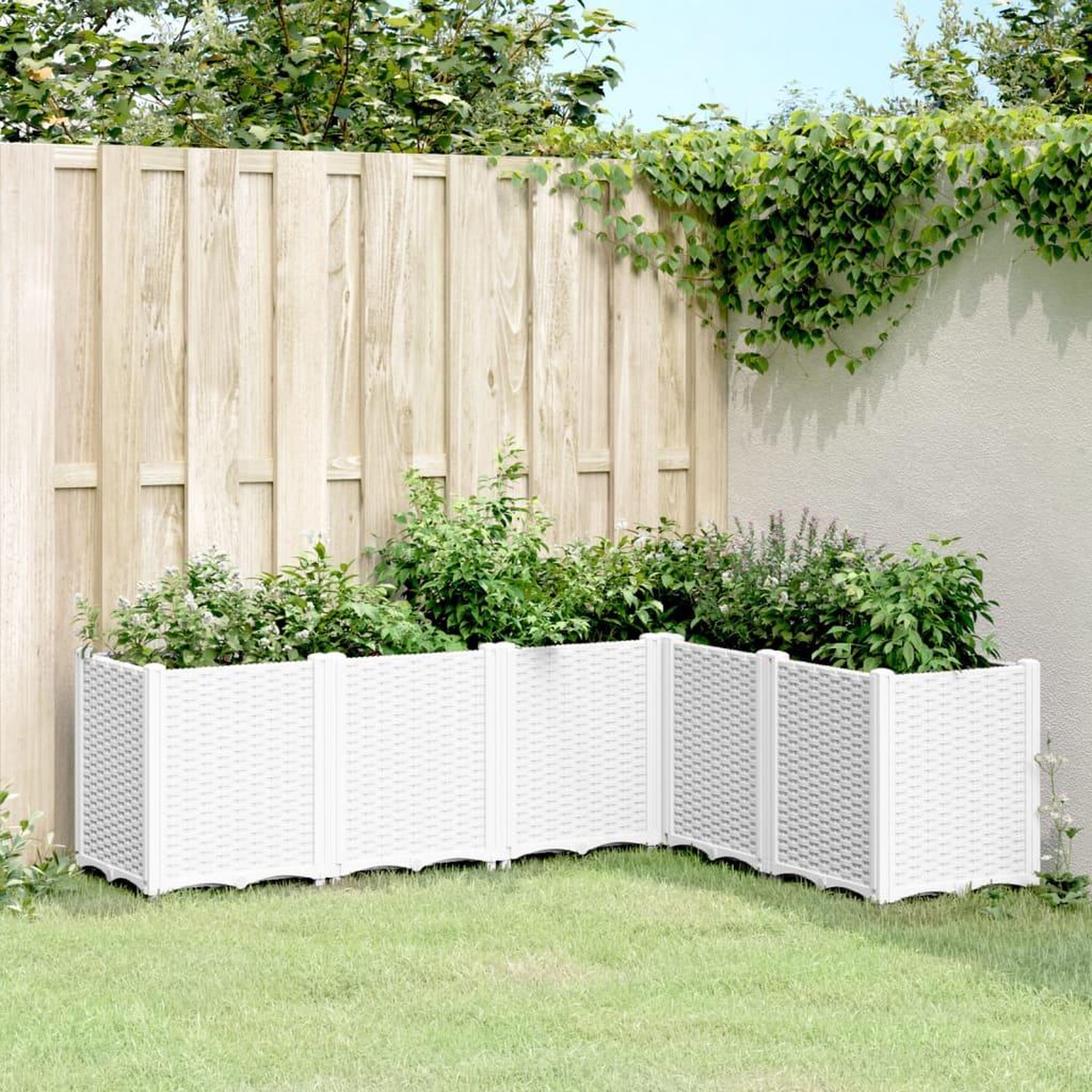 VIDAXL Jardiniere blanc 160x120x53 cm polypropylene