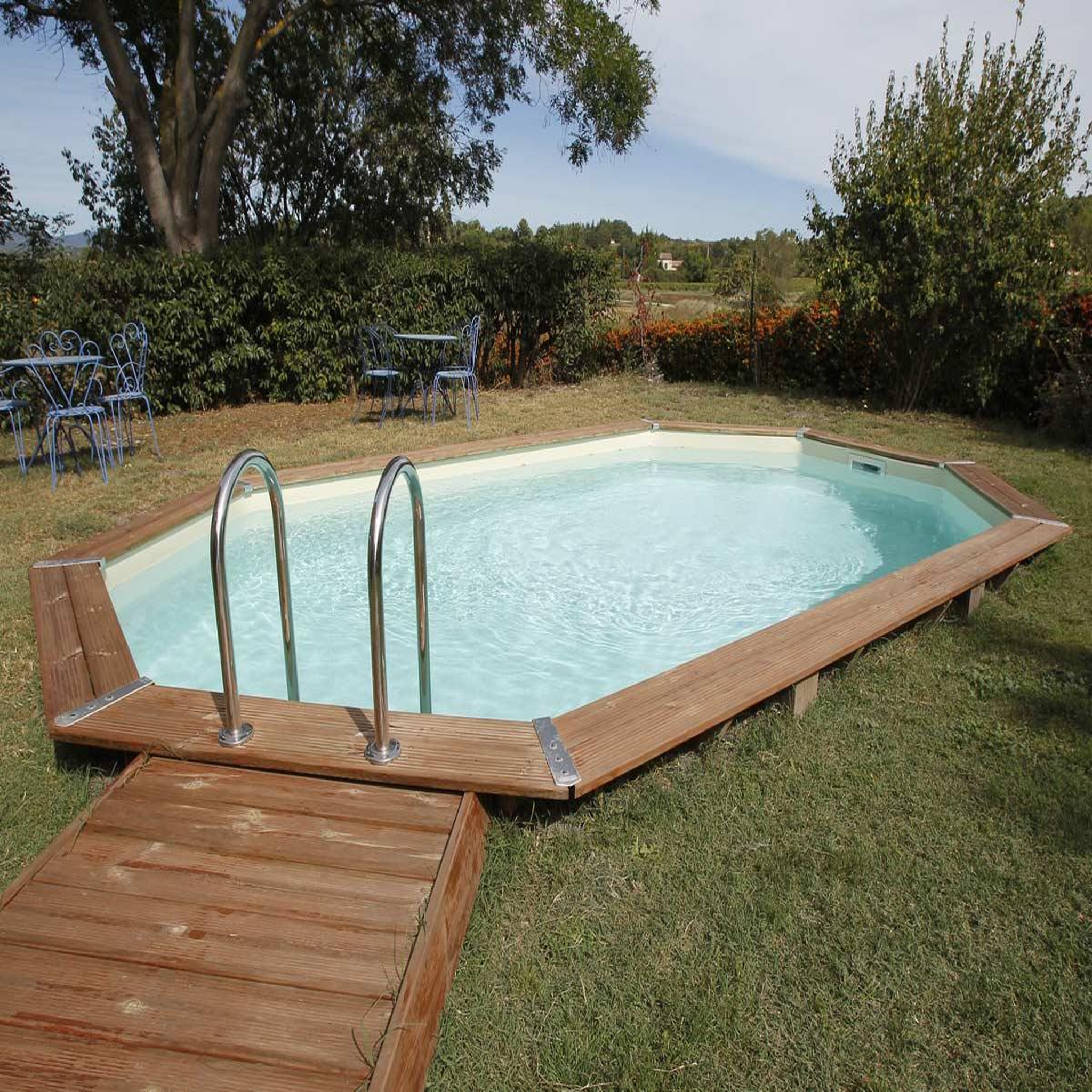 Voir la diapositive 4 : Ubbink Piscine bois océa 6,10 x 4,00 x 1,30 m - liner gris - ubbink