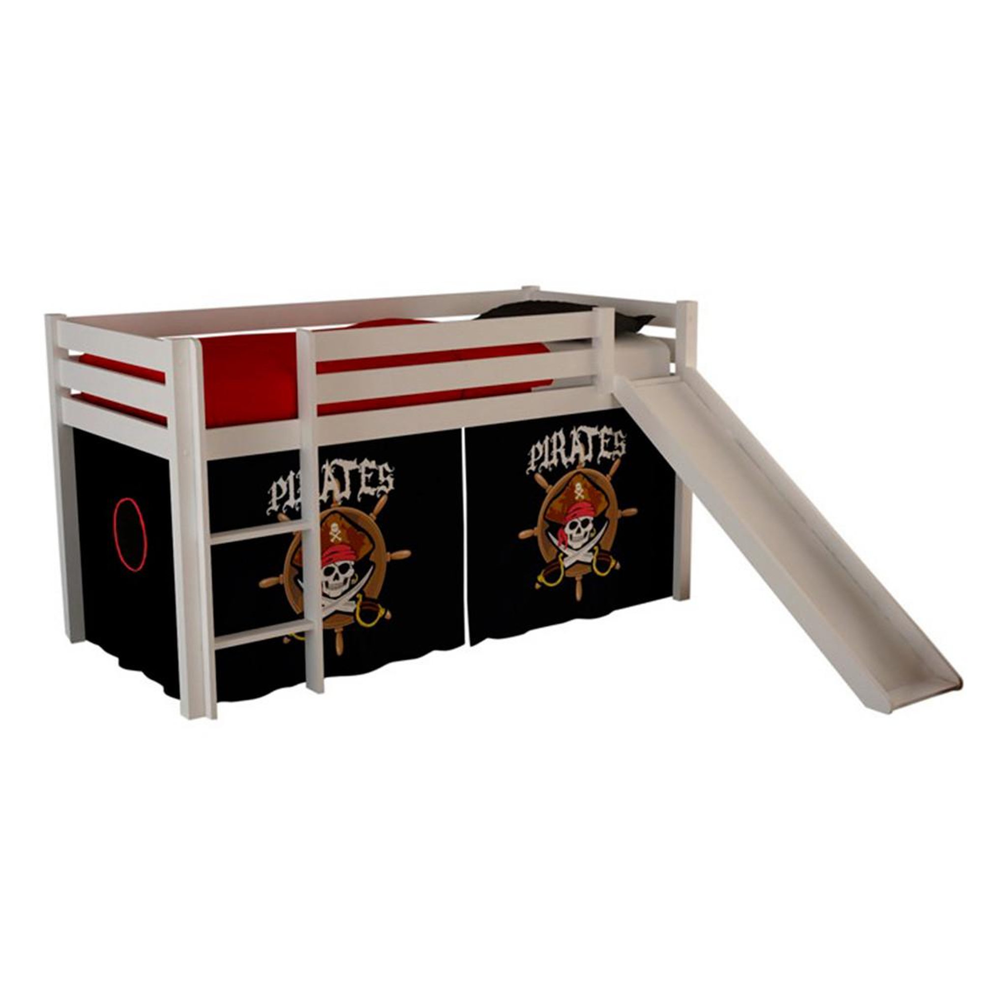 Paris Prix Lit Enfant Avec Toboggan  Pino Pirates II  90x200cm Blanc