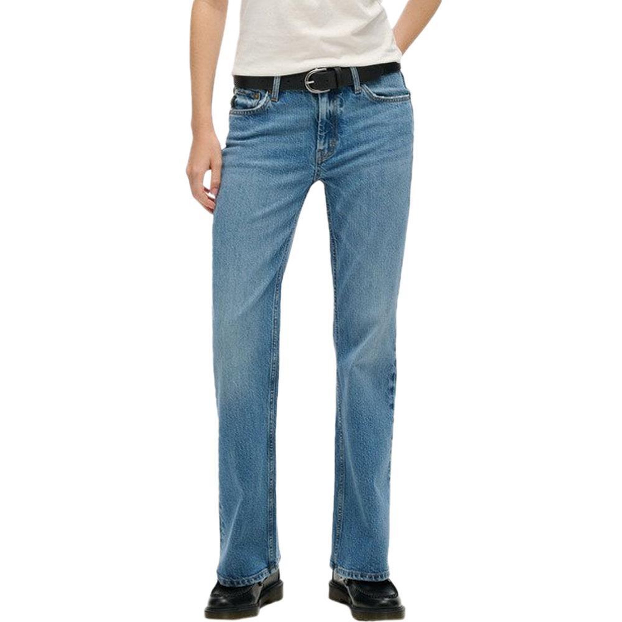 SUPERDRY Jean Droit Bleu Femme Superdry Vintage Rise Slim Flare. Coloris disponibles : Bleu