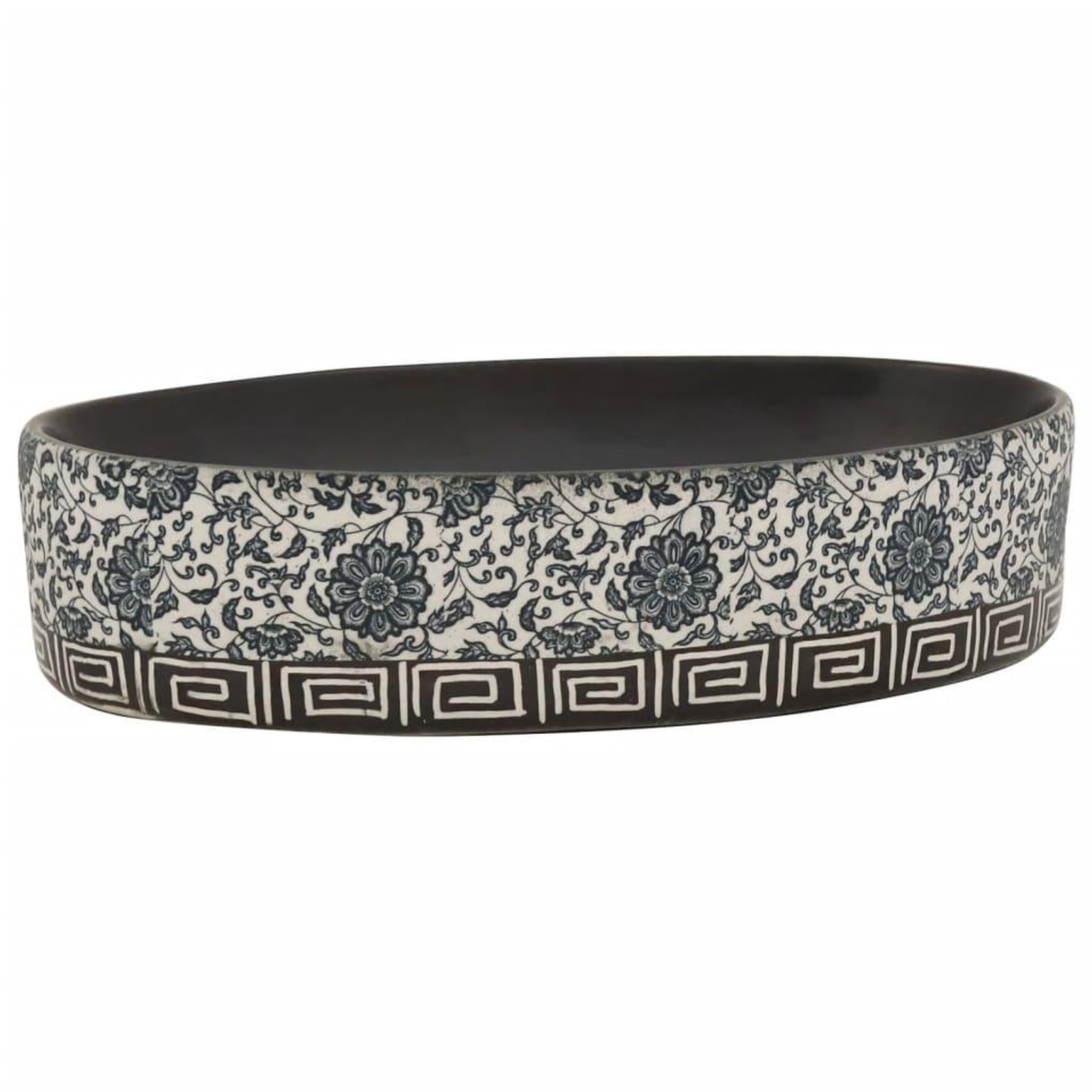 Voir la diapositive 2 : VIDAXL Vasque a poser noir et bleu ovale 56,5x36,5x13,5 cm ceramique