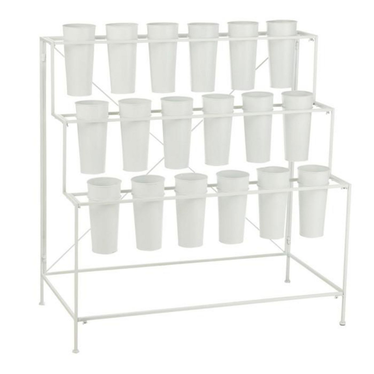 Paris Prix Présentoir à Fleurs 18 Pièces  Clarence  95cm Blanc