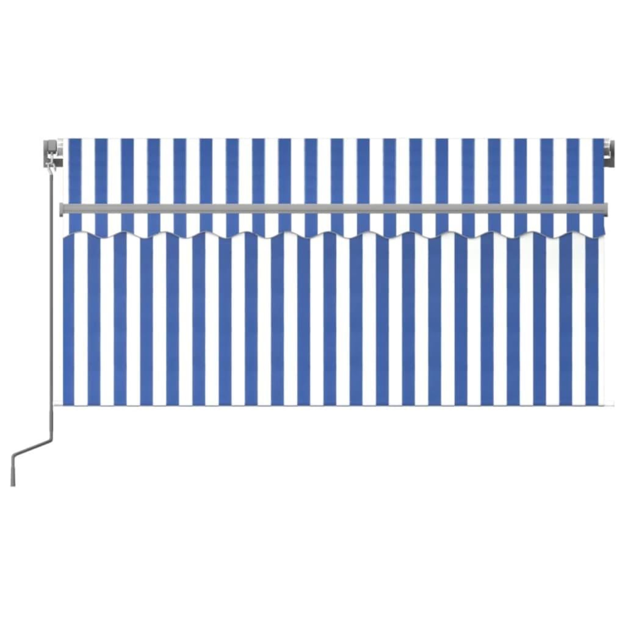 Voir la diapositive 3 : VIDAXL Auvent manuel retractable avec store 3x2,5 m Bleu et blanc