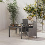 Voir la diapositive 1 : VIDAXL Ensemble a manger d'exterieur 3pcs coussins gris resine tressee
