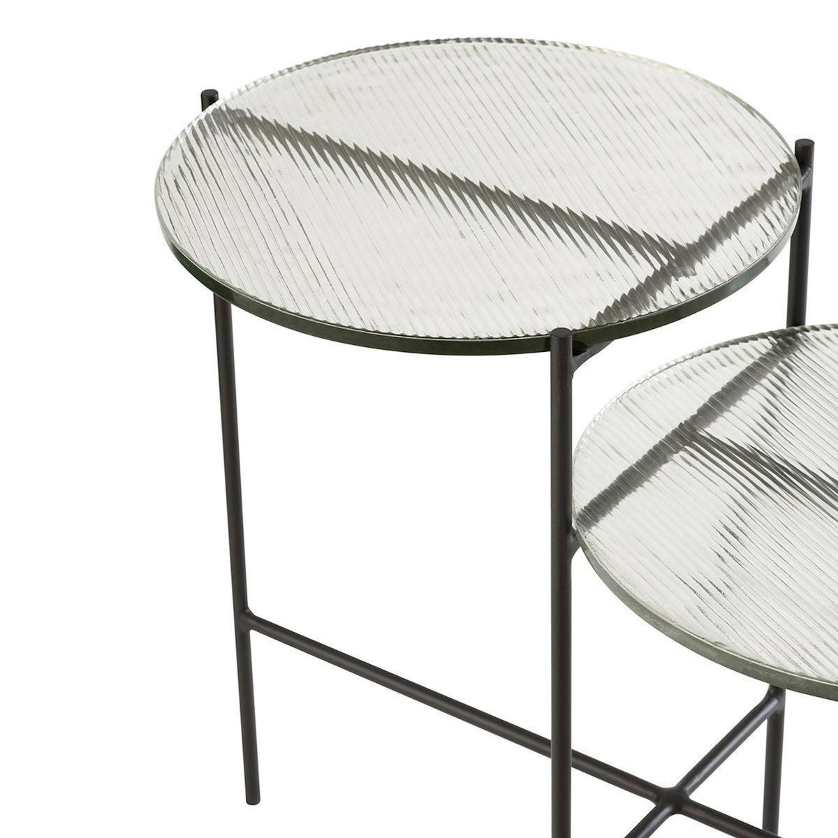 Paris Prix Table Gigogne 2 Niveaux  Rita  80cm Transparent & Noir