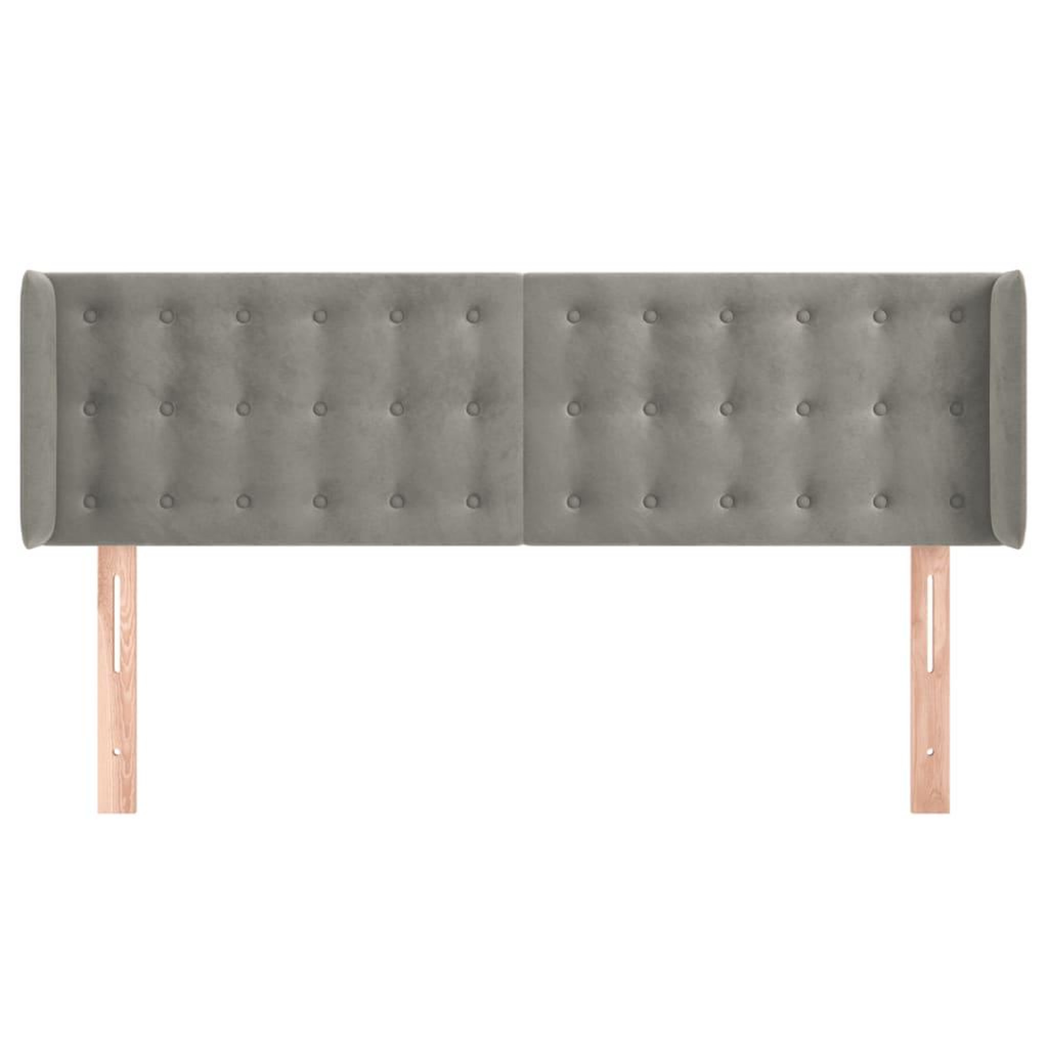 Voir la diapositive 3 : VIDAXL Tete de lit avec oreilles Gris clair 147x16x78/88 cm Velours