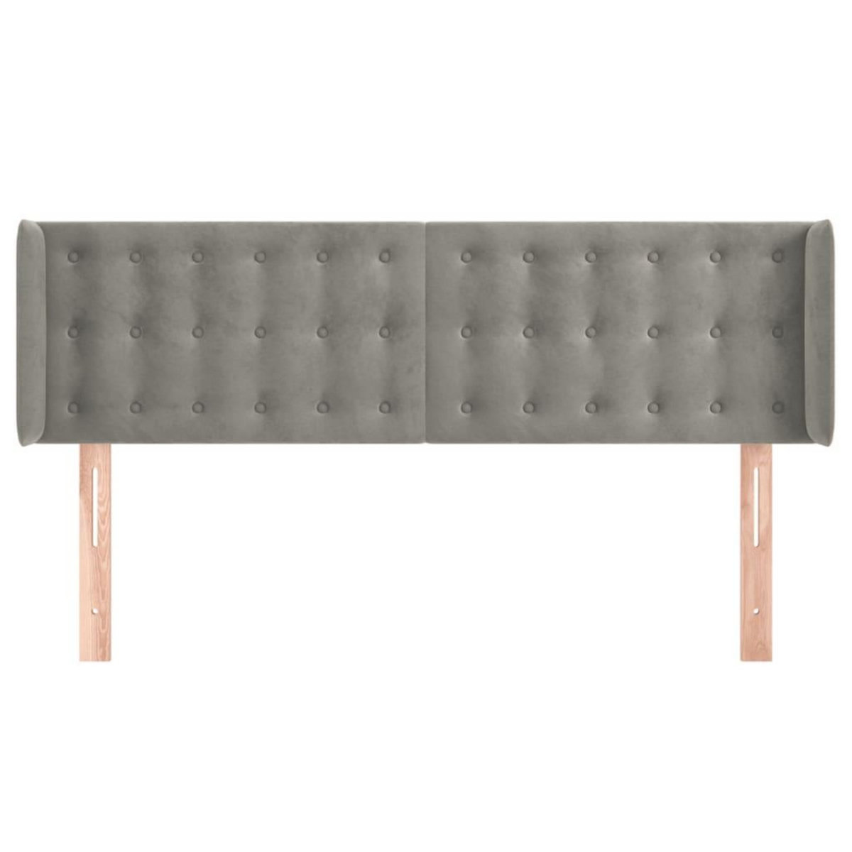 VIDAXL Tete de lit avec oreilles Gris clair 147x16x78/88 cm Velours