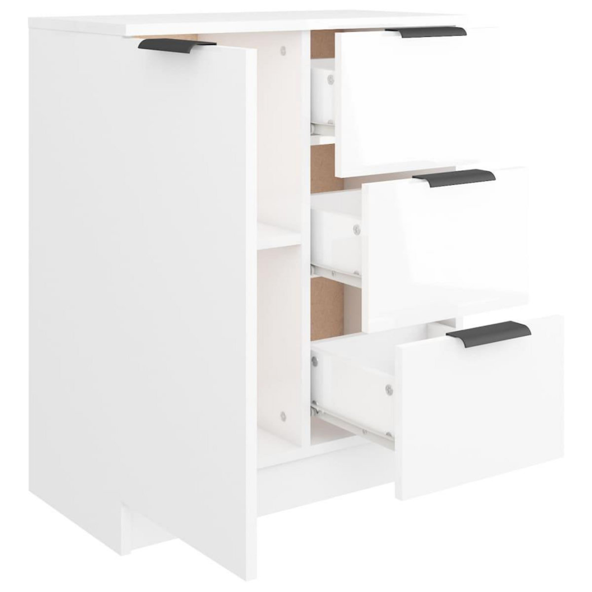 VIDAXL Buffet Blanc brillant 60x30x70 cm Bois d'ingenierie