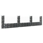 VIDAXL Panier de gabion en forme de U avec 4 poteaux Fer 380x20x100 cm