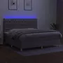 VIDAXL Sommier a lattes de lit matelas et LED Gris clair 200x200 cm