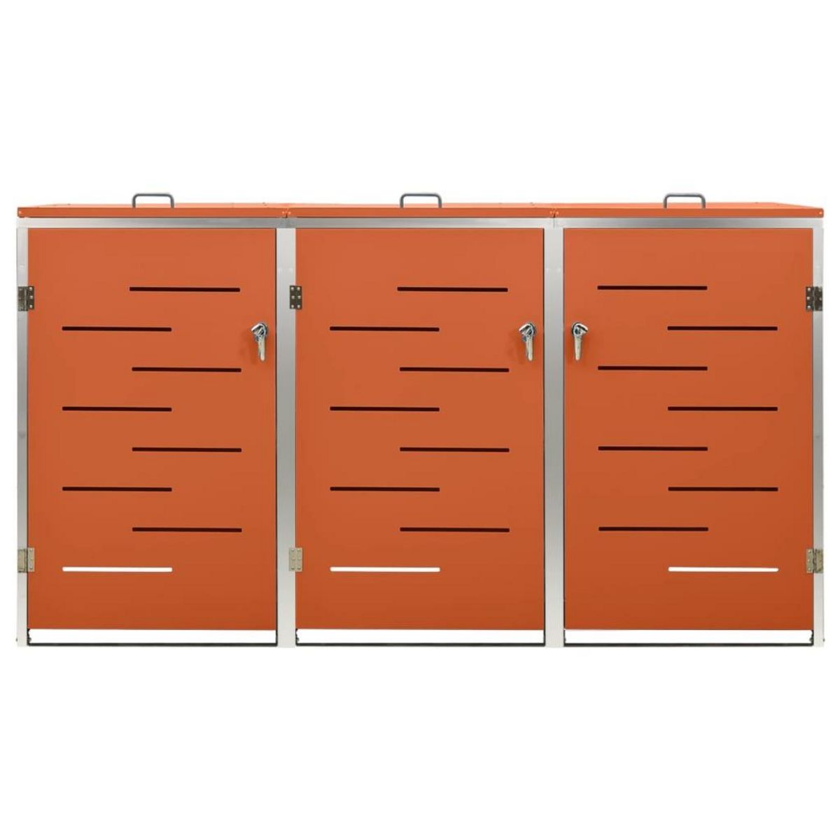 VIDAXL Abri pour trois poubelles 207x77,5x112,5 cm Inox