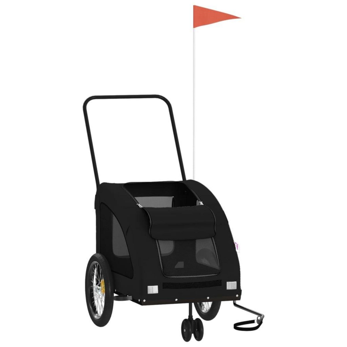 VIDAXL Remorque de velo pour animaux de compagnie noir