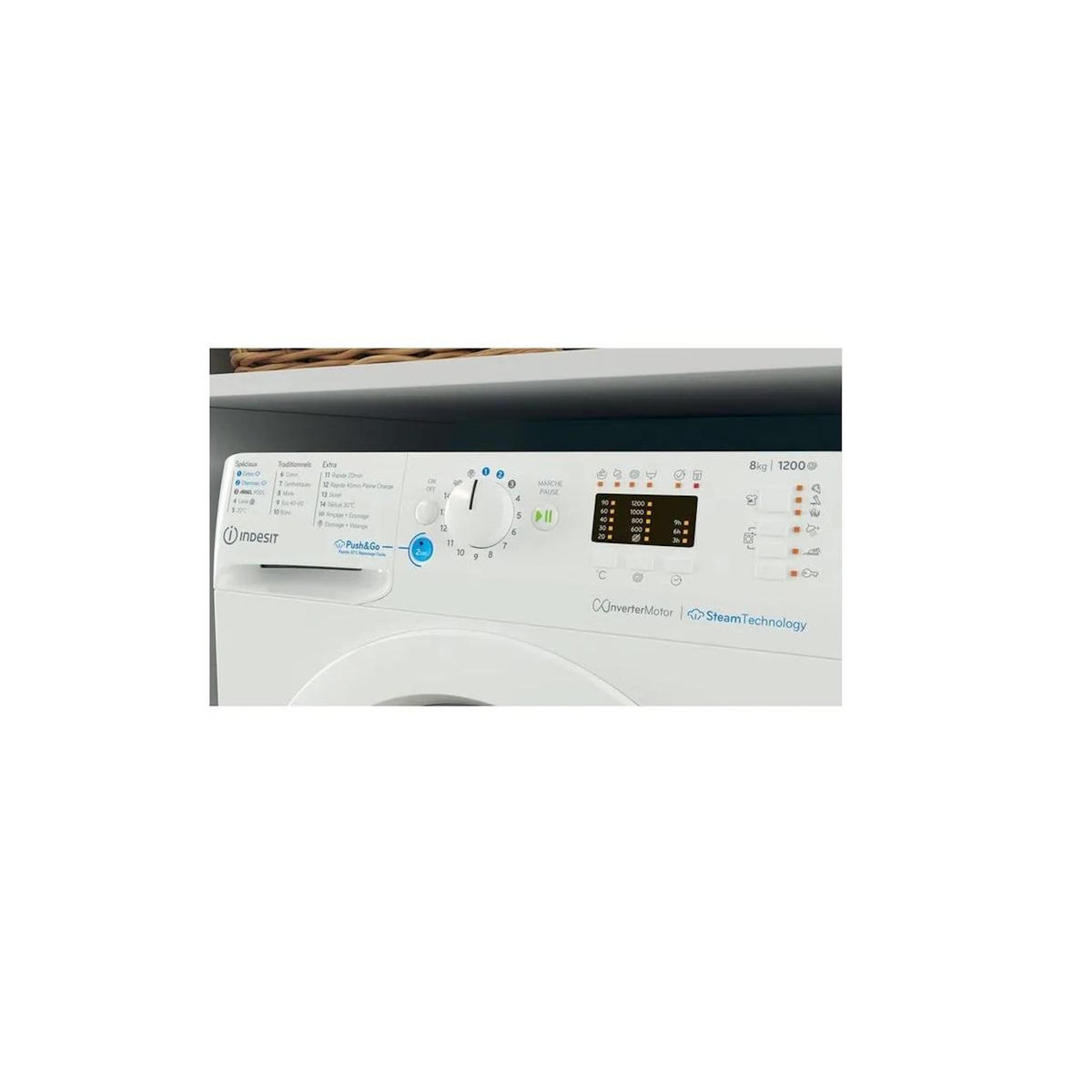 Indesit Lave-linge frontal 8kg 1200 tours/min - BWA81295XWVFR