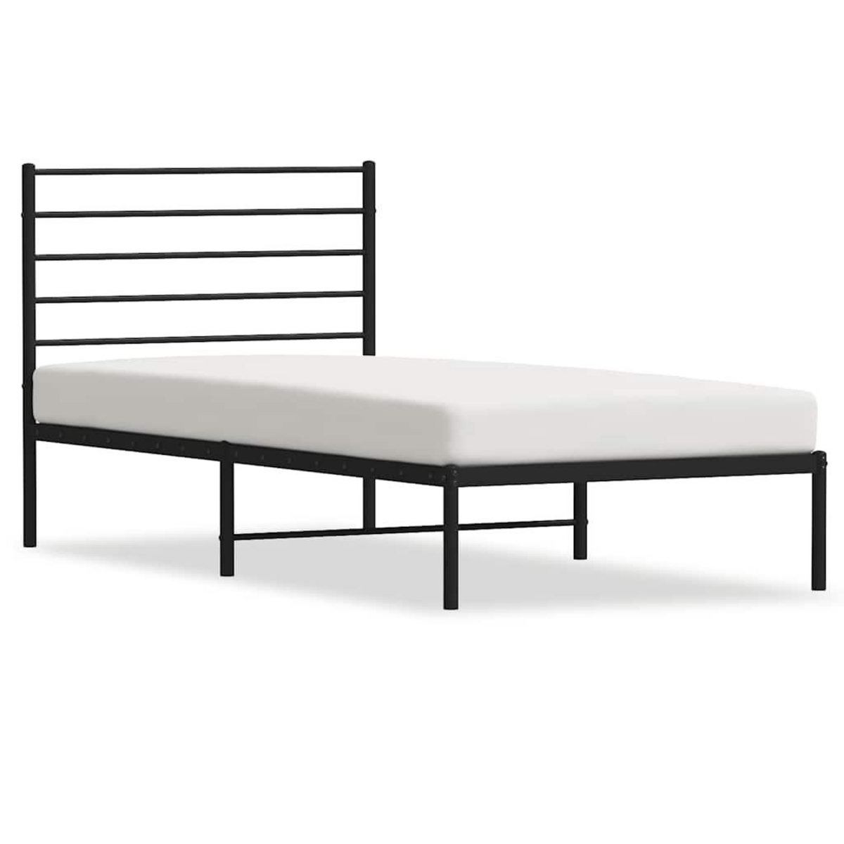 VIDAXL Cadre de lit metal sans matelas avec tete de lit noir 100x190cm