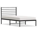 VIDAXL Cadre de lit metal sans matelas avec tete de lit noir 100x190cm